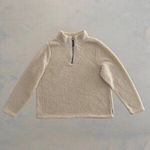 Bobbie Brooks Cream Sherpa 1/4 Zip Sweater XL